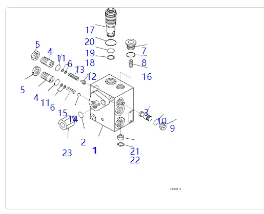 421-43-37300 VALVE CHARGE Ar gyfer Komatsu Wa500-6