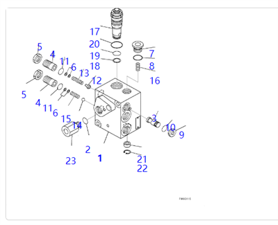421-43-37300 VALVE CHARGE Ar gyfer Komatsu Wa500-6